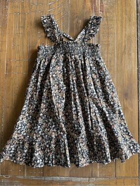 Jamie Kay Black Floral Smocked Dress with ties
